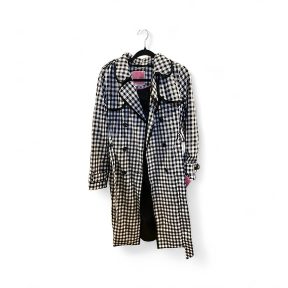Kate Spade Gingham Trench Coat SZ S - Picture 6 of 7